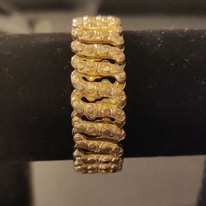 Vintage Gold Plated Spandex style Adjustable Bracelet